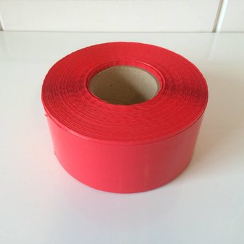 Afbakeningslint - afzetlint 250 m x 8cm rood. Materiaal is van Polyethyleen, het is grondwaterneutraal en milieuvriendelijk.