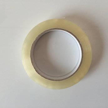 Tape transparant 15mm x 66 meter  grote kern, goede kwalitiet PP-acryl low noise.