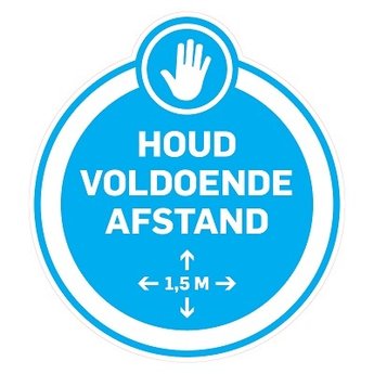 Pictogram sticker: Houd voldoende afstand