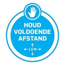 Pictogram sticker GROOT: Houd voldoende afstand Diameter 31,5cm