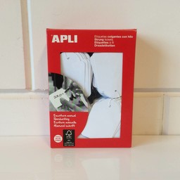 Apli Hangetiket met koord 45x65 mm 395-400st