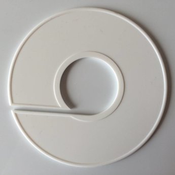 Maatring 11 cm wit onbedruktDiameter van de maatring is 11cm, en de diameter van het gat is 4cm.