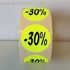 Etiket fluor geel 27mm -30% 500/rol