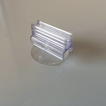 SuperGrip Glas Signholder zuignap 25mm, zuignap met haaks opstaand de kaartklem. 100 stuks.
