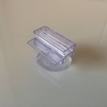 SuperGrip Glas Signholder zuignap 25mm met parallel de kaartklem, per 100 stuks.