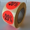 Etiket fluor rood 27mm -20% 500/rol