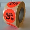 Etiket fluor rood 27mm -25% 500/rol