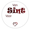 Etiket Van Sint Voor hartje 39mm wit/rood