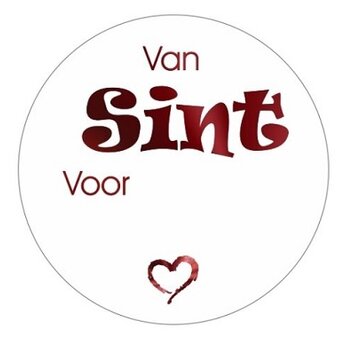 Etiket Van Sint Voor 39mm wit/rood metallic