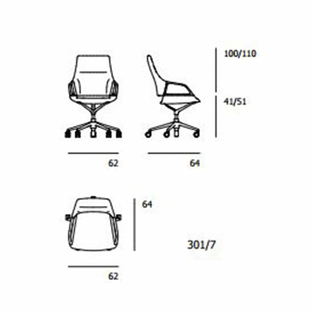 Wilkhahn Graph 301 7 Conference Chair Middle Height Backrest