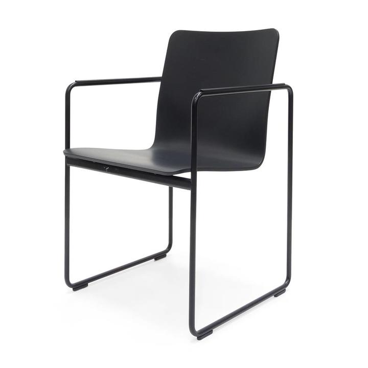 Arco Frame Round Black Lacquer Plastic Steel