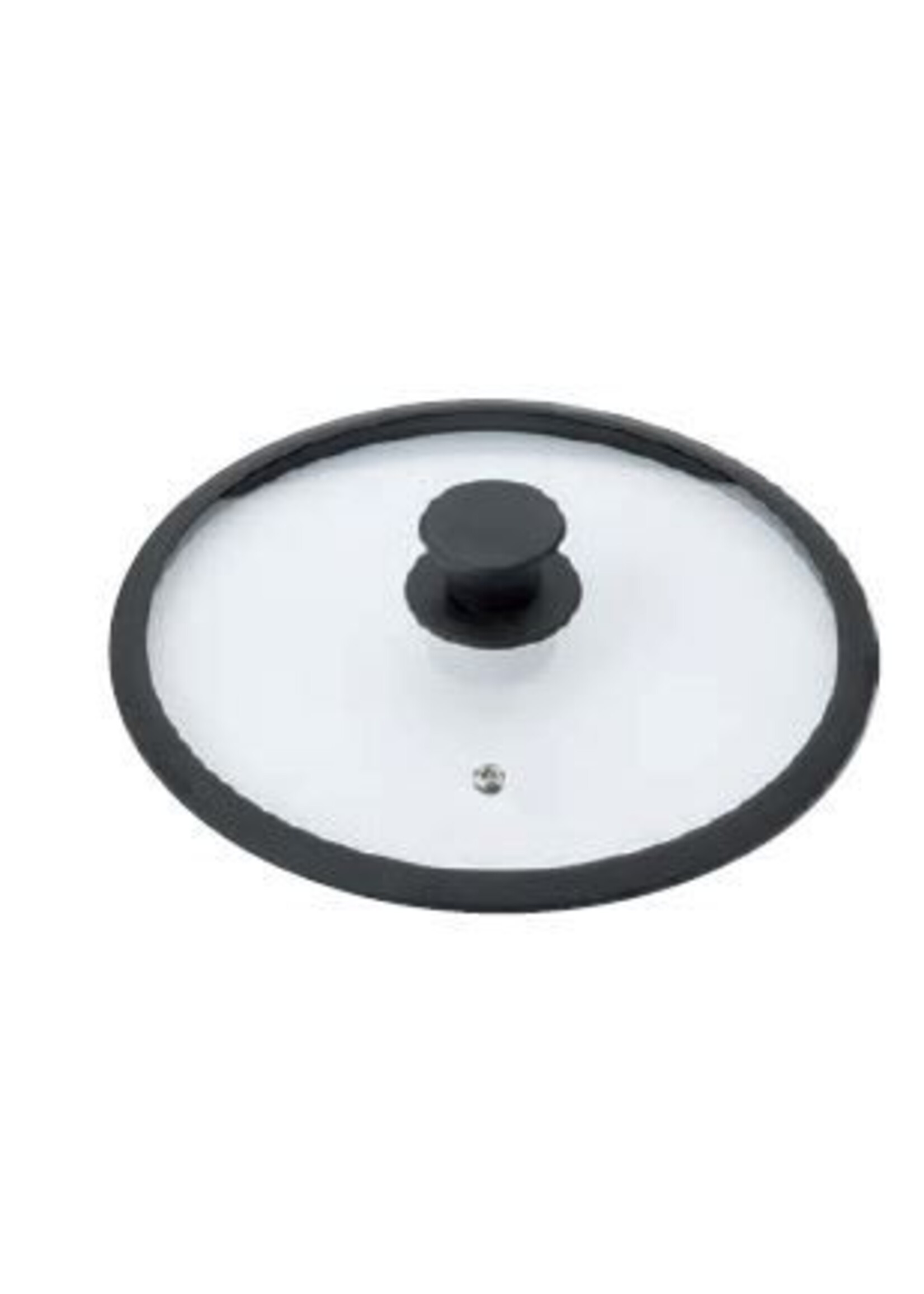 Braet Mooie 16 cm glasdeksel met siliconen rond voor steelpan.