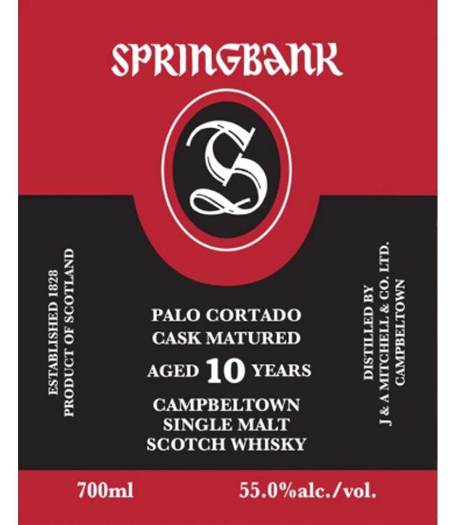 springbank 10 Y Palo Cortado Release 2023 55%