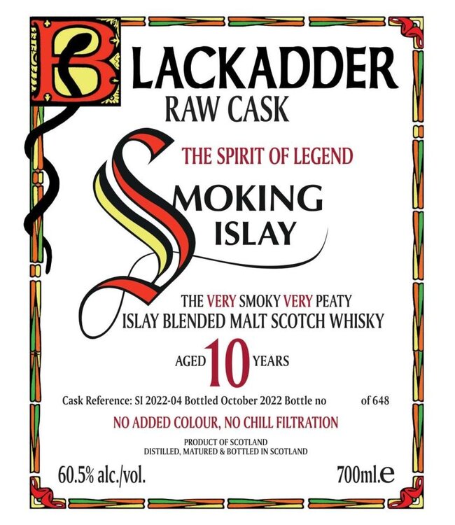 Blacadder SMOKING ISLAY 10Y 60,5° BARC