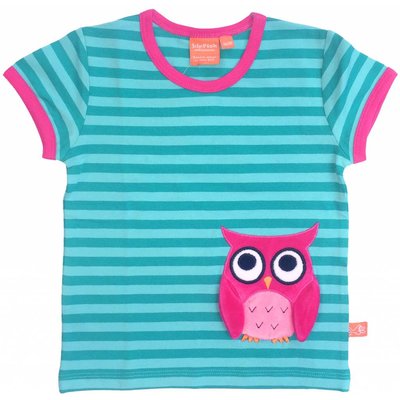 Lipfish shirt Owl aqua streep