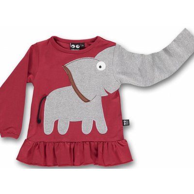 Ubang shirt Elephant frill red