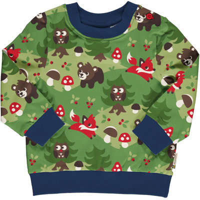 Maxomorra sweatshirt button Forest