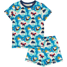 Maxomorra pyjama set ss Sky