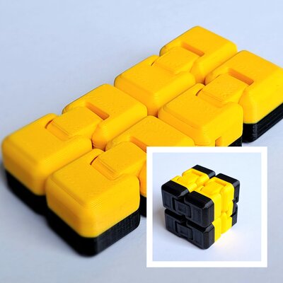 KoelzKidz Handmade Fidget Cube black/yellow