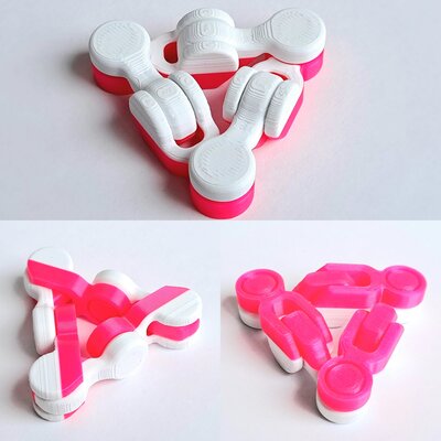 KoelzKidz3D Fidget Kaleidocycle pink/white
