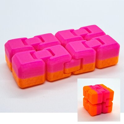 KoelzKidz Handmade Fidget Cube roze/oranje