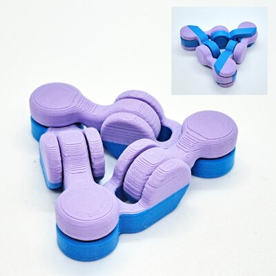 KoelzKidz 3D Fidget Kaleidocycle purple/blue