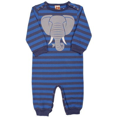 DYR romper suit Elefant gray marine blue