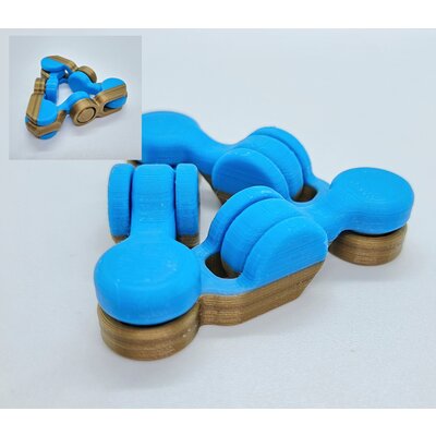 KoelzKidz 3D Fidget Kaleidocycle blauw/brons