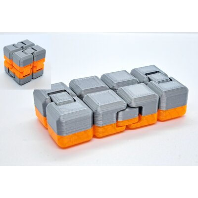 KoelzKidz Handmade Fidget Cube silver/orange