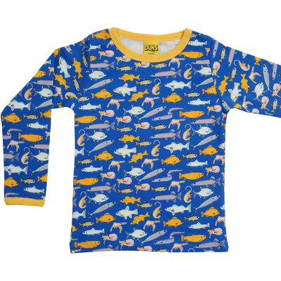 Duns Sweden shirt ls Fish blue