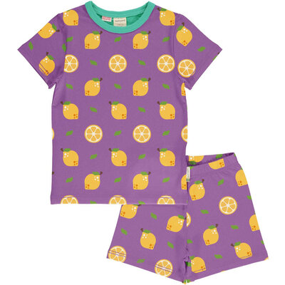 Maxomorra pajama set ss Lemon