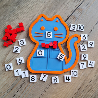 KoelzKidz 3D Cat split model blue (math)