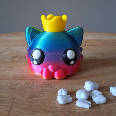 KoelzKidz3D (tanden) opbergdoosje Cat yellow