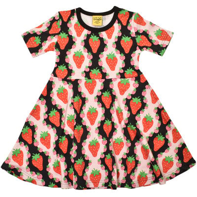 Duns Sweden Strawberries pink-black dress