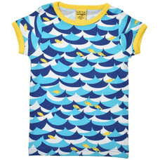Duns Sweden shirt ss Wave and Fish blue