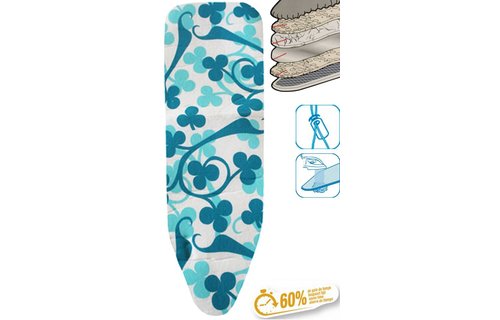 Strijkplankhoes 5 lagen maat C Blauw/groen klaverblad