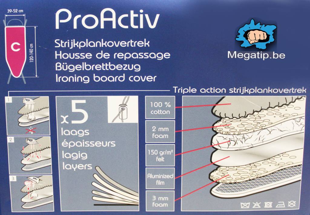 Strijkplankhoes 5 lagen maat C   BLAUWBOL Strijkplankhoes 5 lagen maat C   BLAUWBOL