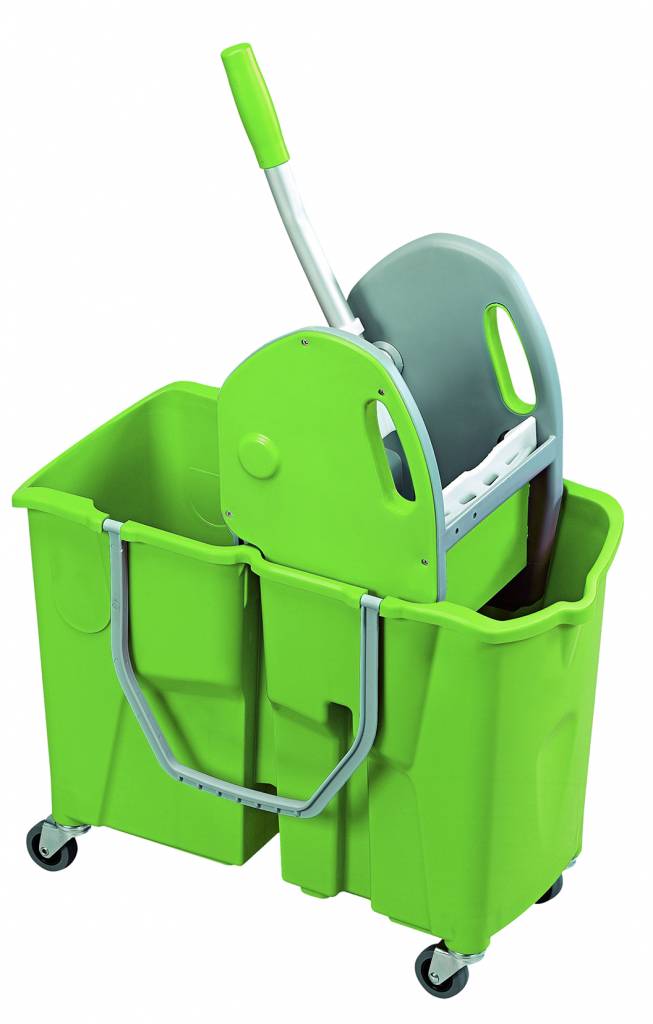 Dubbele rolemmer 2X 15L. met pers wringer