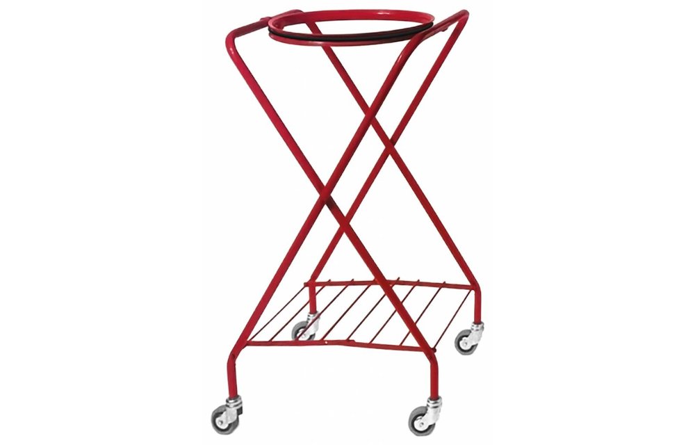 X-trolley met zakhouder en deksel + opbergmandje X-trolley met zakhouder en deksel + opbergmandje