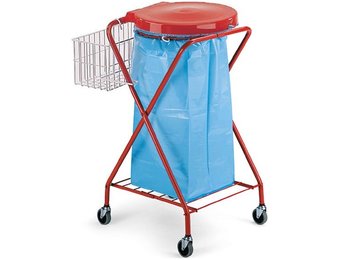 X-trolley met zakhouder en deksel + opbergmandje