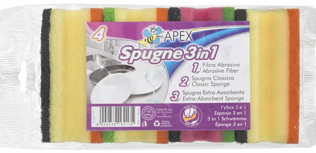 Schuurspons 3 in 1 (4 stuks)