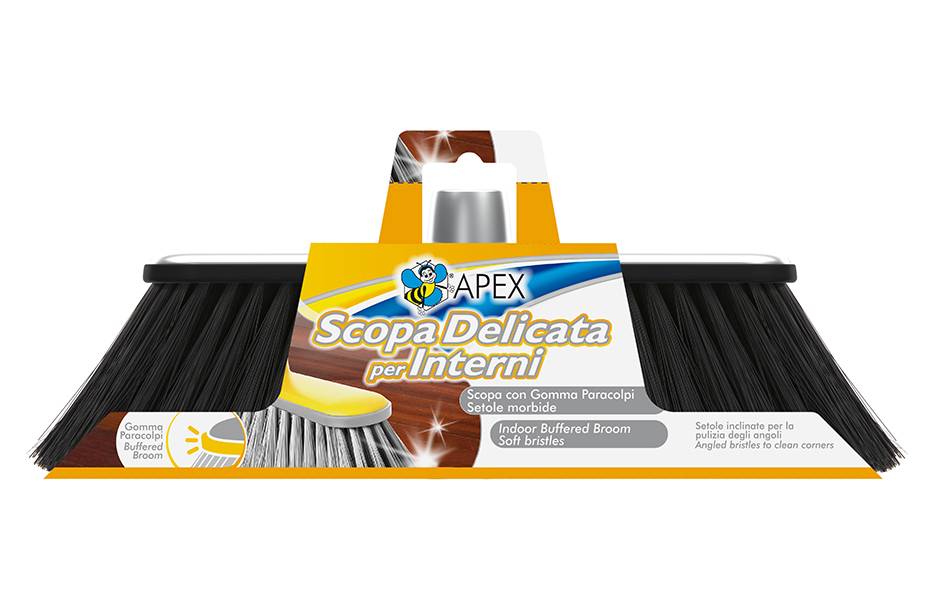 Zachte Vloer bezem met speciale 'X' cross borstelharen