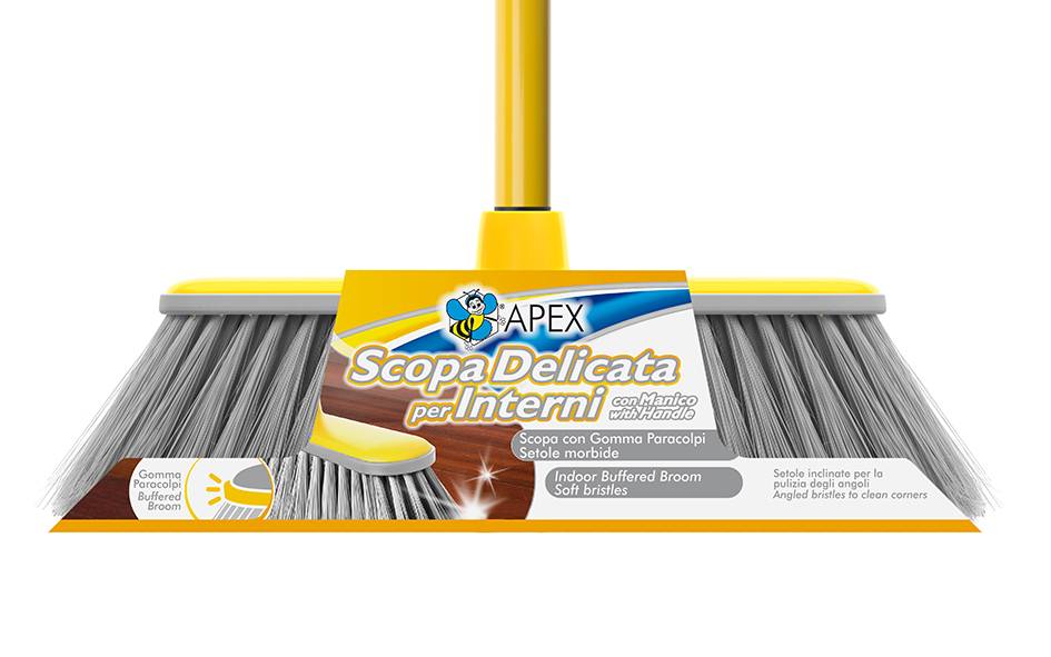 Zachte bezem met telescoopsteel Zachte bezem met telescoopsteel