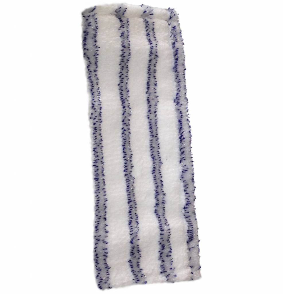 Vloermop doek Soft microfiber 45 cm. (Wit/blauw)