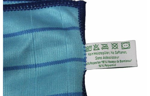 Bamboe Droogdoek 40 x 50 cm. Blauw "Glashelder"