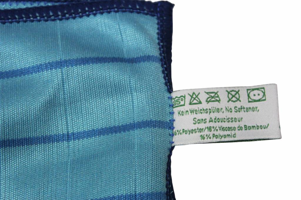 Bamboe Droogdoek 40 x 50 cm. Blauw "Glashelder" Bamboe Droogdoek 40 x 50 cm. Blauw "Glashelder"
