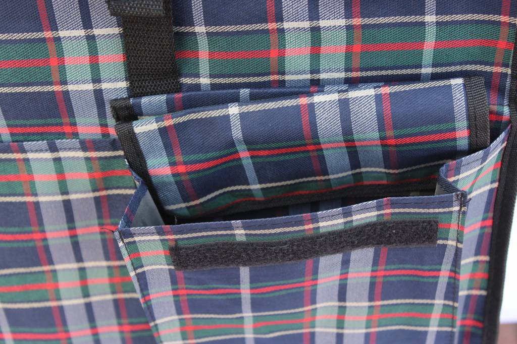 Boodschappentrolley 40 L. Blauw / Rood / Groen geruit