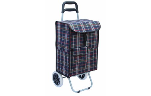 Boodschappentrolley 40 L. Blauw / Rood / Groen geruit