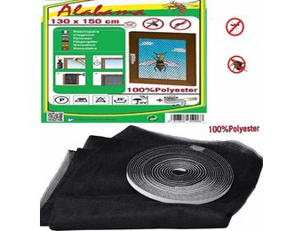 Vliegengaas voor ramen 130x150cm Zwart