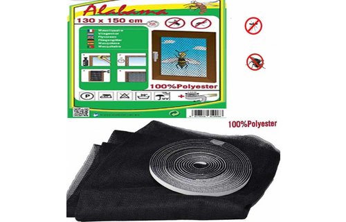 Vliegengaas voor ramen 130x150cm Zwart